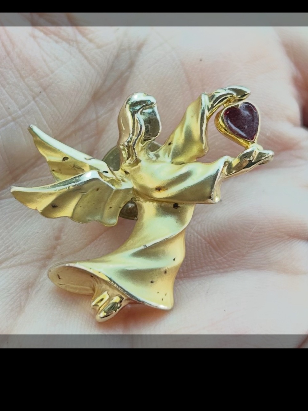 Goldstone Angel Brooch Vintage design by Giusti Gigio,